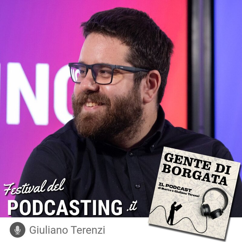 Locandina del Festival del Podcasting con Giuliano Terenzi
