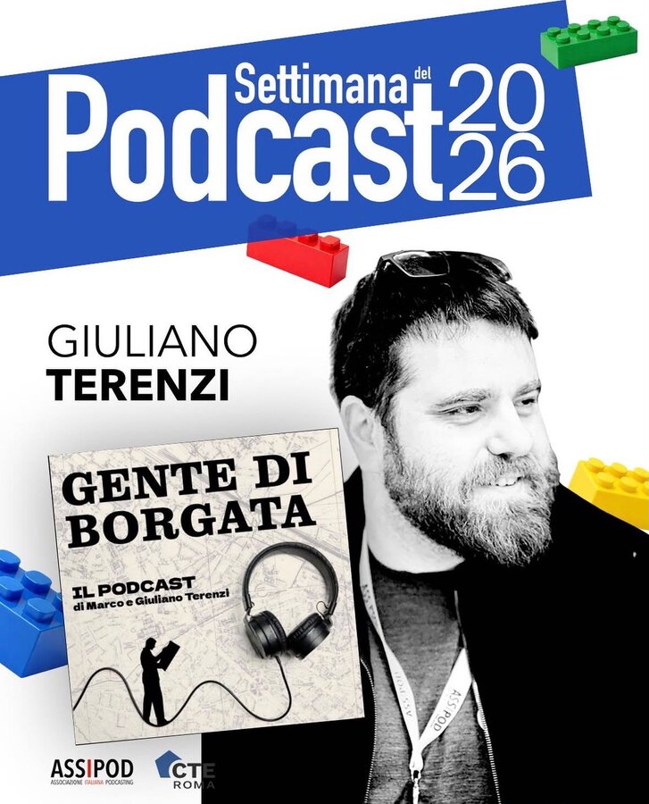 Locandina della Settimana del Podcast 2026 con Giuliano Terenzi